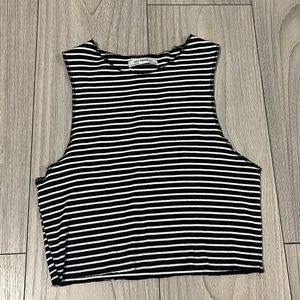 Striped Stretchy Crop Top Size S